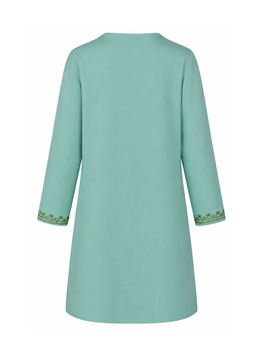 Noor : Aari embroidery summer kurti | Ocean Teal